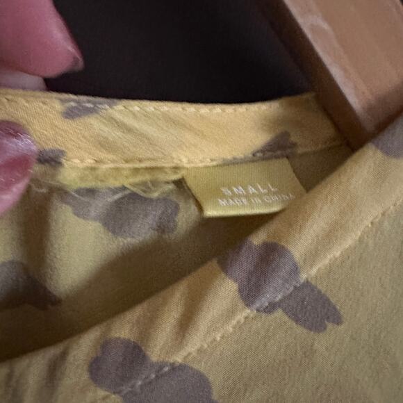 MAEVE | Yellow Silk Cloud Print Blouse Linosa Cloud Print Blouse Top | Small - Picture 4 of 6